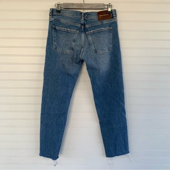 Zara The Slim Boyfriend Style Blue Denim Distressed Jeans Size 4 - Picture 2 of 8